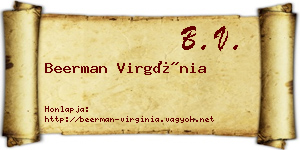 Beerman Virgínia névjegykártya